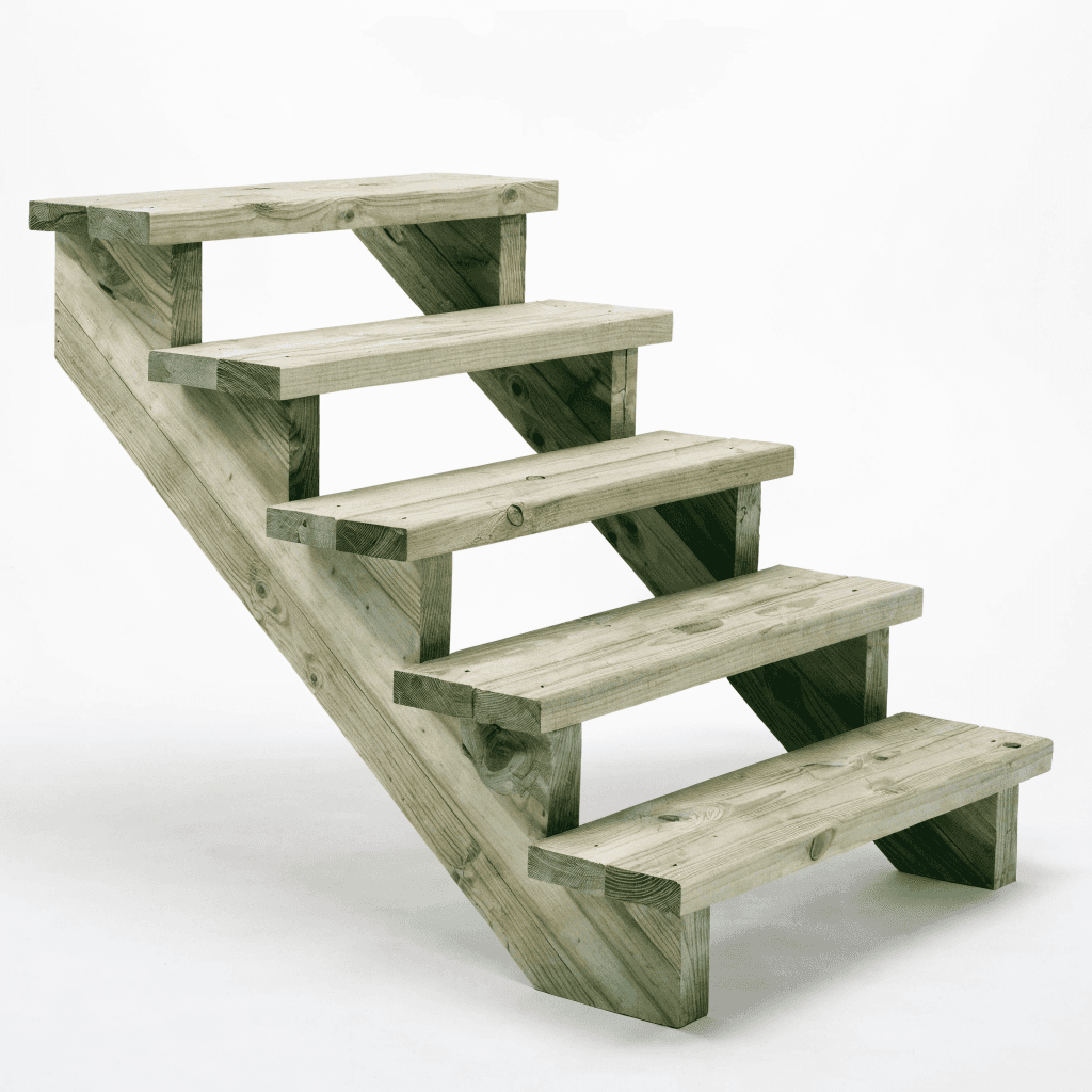 Pressure Treated Wood 4-Step Stair Stringer — stair components