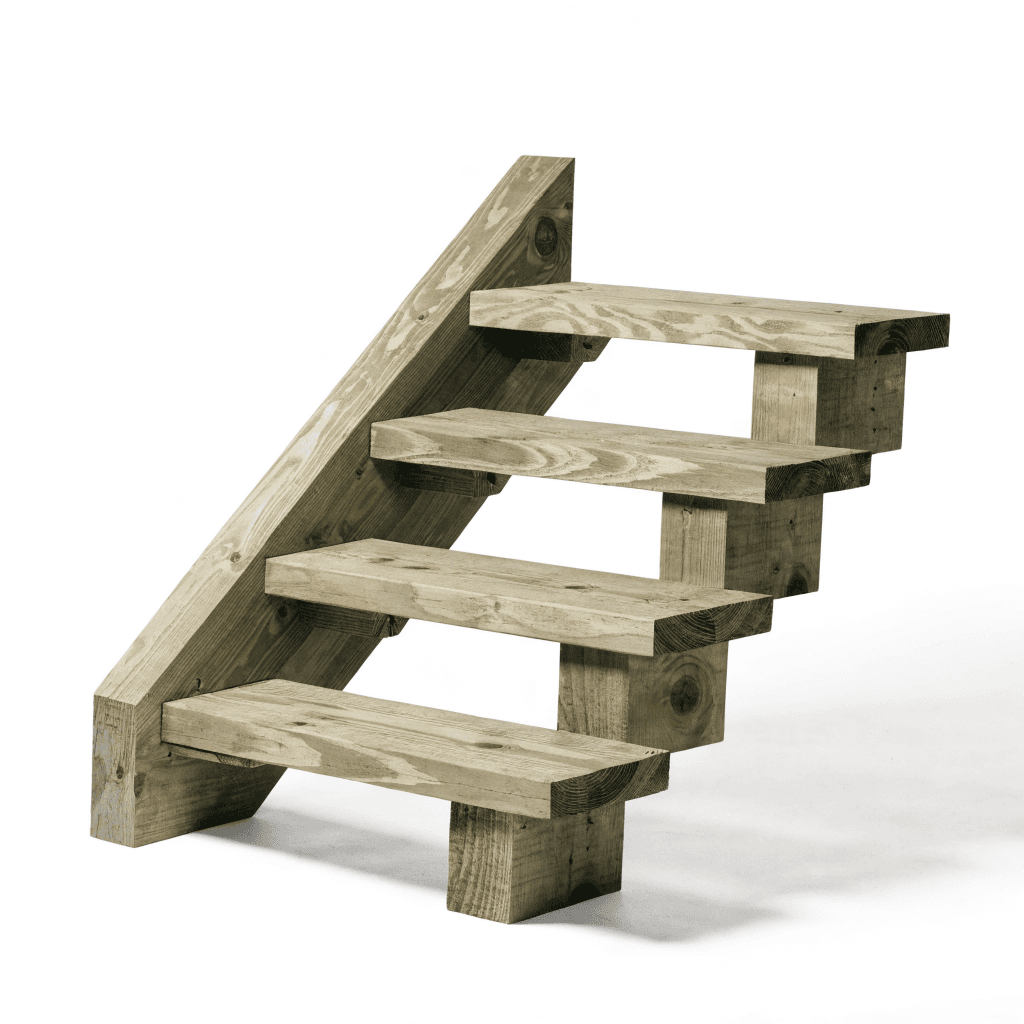 Pressure Treated Wood 3-Step Stair Stringer — stair components