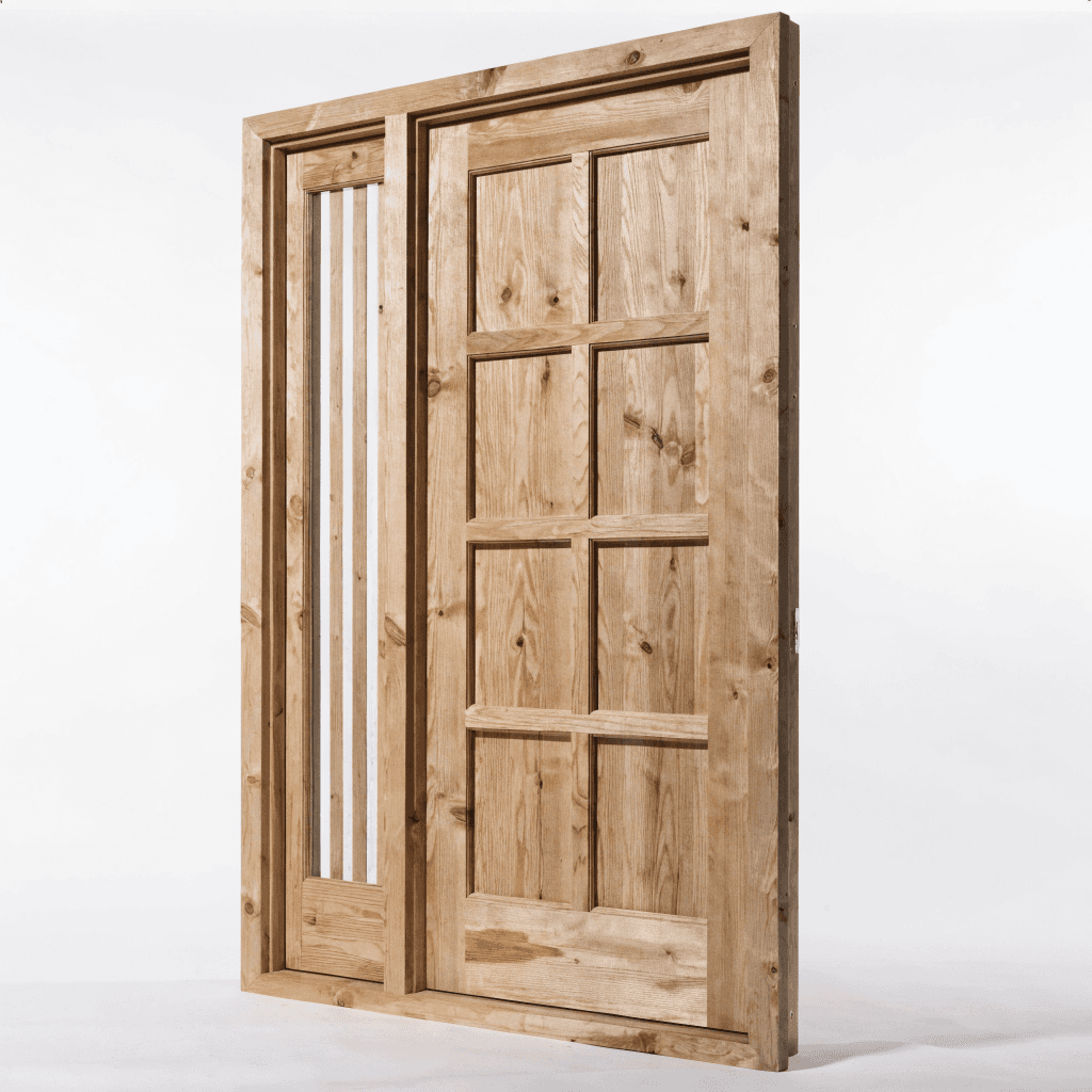 Krosswood Doors 50 in. x 96 in. Left Hand Craftsman Douglas Fir Unstained Wood Left Sidelite Prehung Front Door — stains, sealers & finishes
