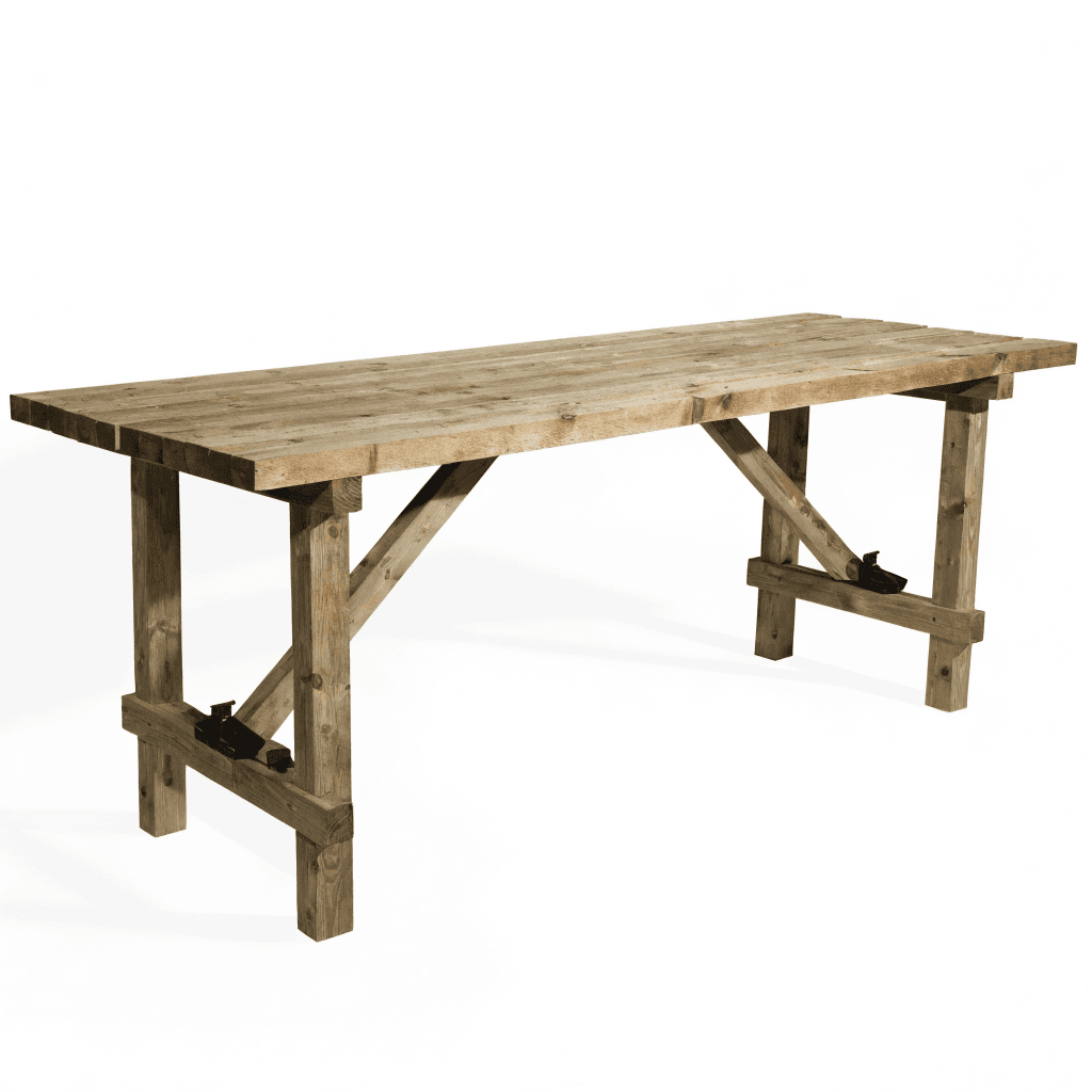 UltraSite 8 ft. Pressure Treated Wood Commercial Park Extra Heavy Duty Portable Table — pressure-treated dimensional lumber
