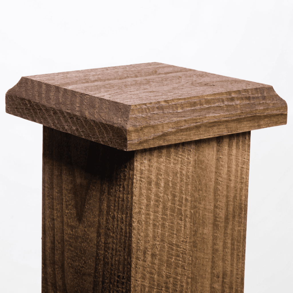 Nuvo Iron 5.125 "x 5.125" Pressure Treated Post Cap Brown — posts & post caps